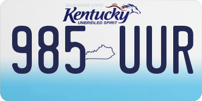 KY license plate 985UUR