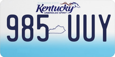 KY license plate 985UUY