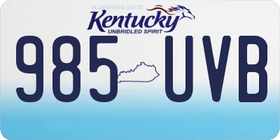 KY license plate 985UVB