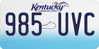 KY license plate 985UVC