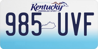 KY license plate 985UVF