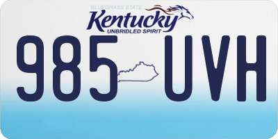 KY license plate 985UVH