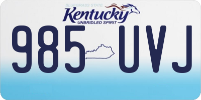 KY license plate 985UVJ