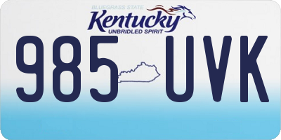 KY license plate 985UVK