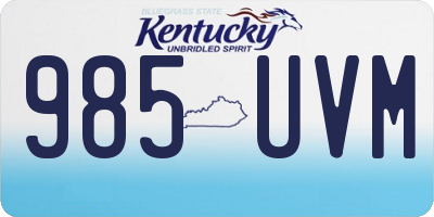 KY license plate 985UVM