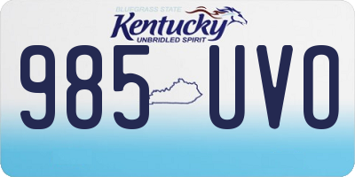 KY license plate 985UVO
