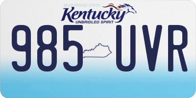 KY license plate 985UVR