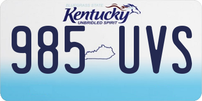 KY license plate 985UVS