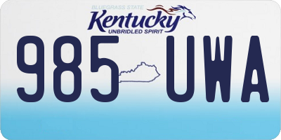 KY license plate 985UWA