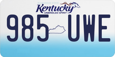 KY license plate 985UWE