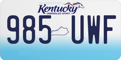 KY license plate 985UWF