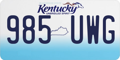KY license plate 985UWG