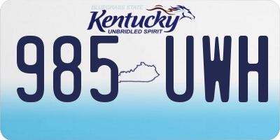 KY license plate 985UWH