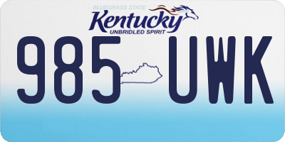 KY license plate 985UWK