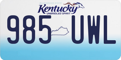 KY license plate 985UWL