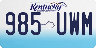 KY license plate 985UWM