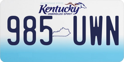 KY license plate 985UWN