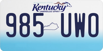 KY license plate 985UWO