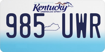 KY license plate 985UWR