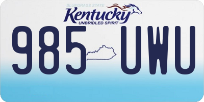 KY license plate 985UWU