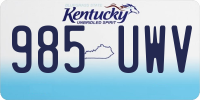 KY license plate 985UWV