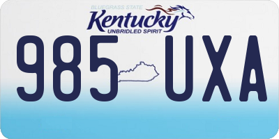 KY license plate 985UXA