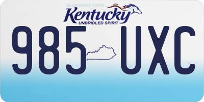 KY license plate 985UXC