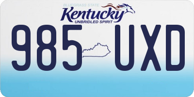 KY license plate 985UXD