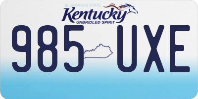 KY license plate 985UXE