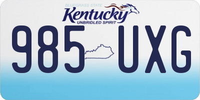 KY license plate 985UXG