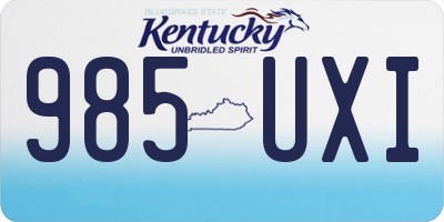 KY license plate 985UXI