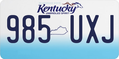 KY license plate 985UXJ