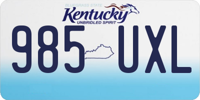 KY license plate 985UXL