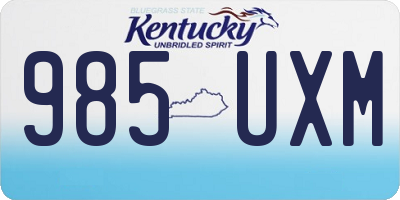 KY license plate 985UXM