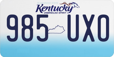 KY license plate 985UXO