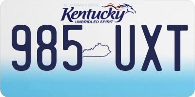 KY license plate 985UXT