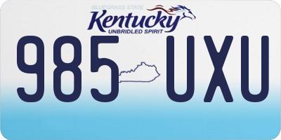 KY license plate 985UXU