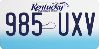 KY license plate 985UXV