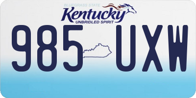 KY license plate 985UXW