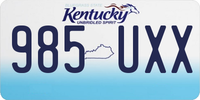 KY license plate 985UXX