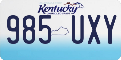 KY license plate 985UXY