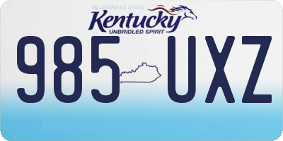 KY license plate 985UXZ