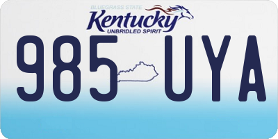 KY license plate 985UYA