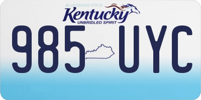 KY license plate 985UYC