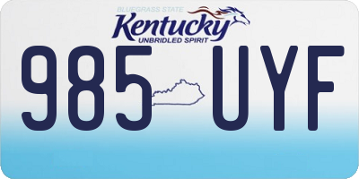 KY license plate 985UYF