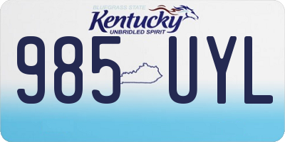 KY license plate 985UYL