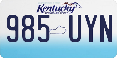 KY license plate 985UYN