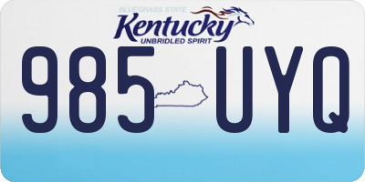KY license plate 985UYQ