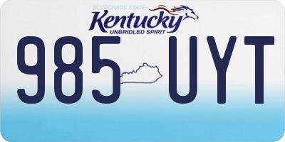 KY license plate 985UYT