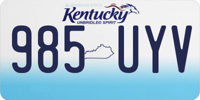 KY license plate 985UYV